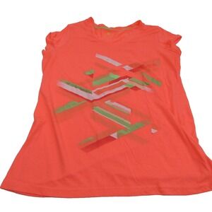 Xersion Activewear Top V-Neck Size LG Orange Short Sleeves‎ Polyester Stretch